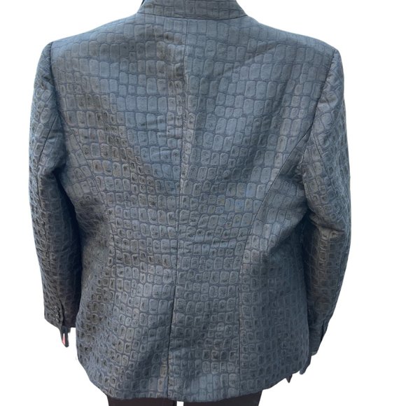 Chico's Long Sleeve Polyester Blend Blazer Jacket Grey Size 2 - Picture 4 of 8